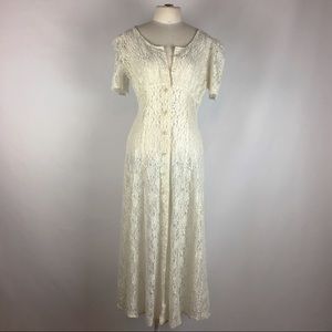 [VTG] Lace Button Down Dress/Duster